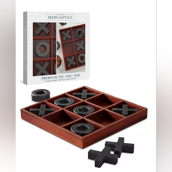 Studio Mercantile Premium Solid Wood Tic Tac Toe Board Game - Picture 3 of 6